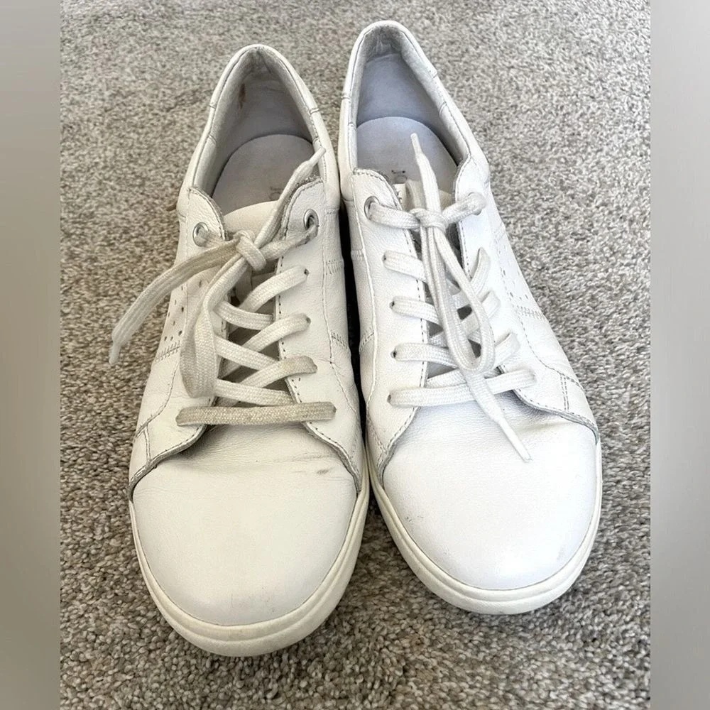 Josef Seibel - Women's Caren 01 Leather Lace Up Sneaker‎ - Size 7 - White